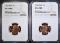 1966 & 1967 SMS LINCOLN CENTS, NGC MS-67 RD