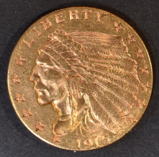 1915 $2.5 GOLD INDIAN  CH BU
