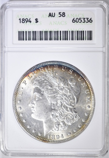 1894 MORGAN DOLLAR ANACS AU-58