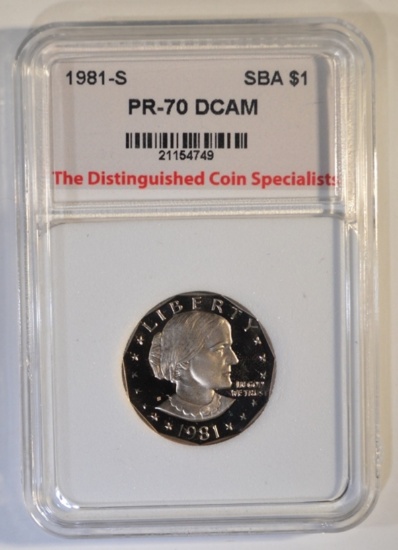 1981-S S.B.A. DOLLAR, PERFCET GEM PROOF DCAM