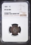 1881 INDIAN CENT NGC PF-64 BN