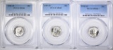 3 1941-D MERCURY DIMES  PCGS MS-66+, MS-66 & MS-65