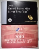 2010 & 2011 U.S. SILVER PROOF SETS ORIG PACKAGING