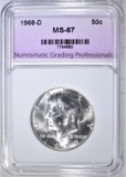 1968-D KENNEDY HALF NGP SUPERB GEM