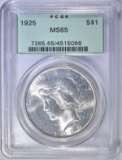 1925 PEACE DOLLAR  PCGS  MS-65 OGH