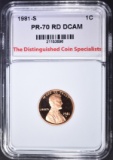 1981-S LINCOLN CENT, TDCS PERFECT GEM PR RD DCAM