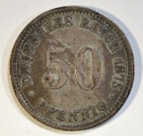 1875 GERMAN 50 PFENNIG