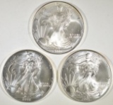 2000, 01 & 02 BU AMERICAN SILVER EAGLES