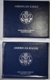 2008 & 10 Pf AMERICAN SILVER EAGLES BOXES/COA