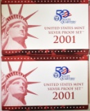 2-2001 U.S. SILVER PROOF SETS