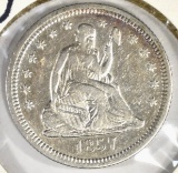 1857-O LIBERTY SEATED QUARTER XF