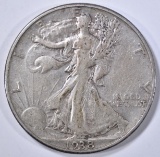 1938-D WALKING LIBERTY HALF DOLLAR, XF