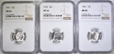 1946, 48, & 51 ROOSEVELT DIMES, NGC MS-66
