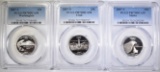 3- 2007-S WASHINGTON QTRS, PCGS PR-70 DCAM