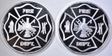 2-FIRE DEPT ONE OUNCE .999 SILVER ROUNDS