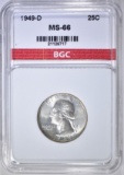 1949-D WASHINGTON QUARTER  BGC SUPERB GEM