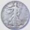 1938-D WALKING LIBERTY HALF DOLLAR, VF/XF