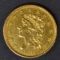 1834 $2.5 GOLD LIBERTY  BU  OLD CLEANING