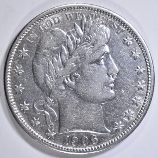 1906-D BARBER HALF DOLLAR AU