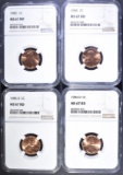 1984-P&D AND 1985 P&D LINCOLN CENTS, NGC MS-67 RED