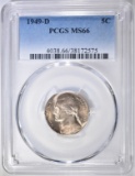 1949-D JEFFERSON NICKEL  PCGS MS-66