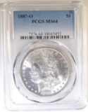 1887-O MORGAN DOLLAR  PCGS MS-64