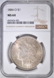 1884-O MORGAN DOLLAR, NGC MS-64