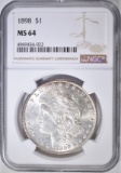 1898 MORGAN DOLLAR, NGC MS-64