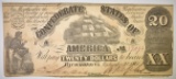 1861 $20 CONFEDERATE STATES NOTE VF