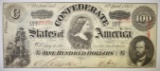 1863 $100 CONFEDERATE STATES NOTE CU