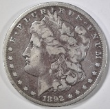 1892-CC MORGAN DOLLAR VG