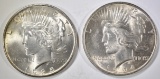 1924 & 25 PEACE DOLLARS BU