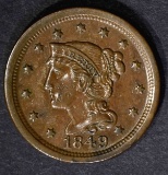 1849 LARGE CENT AU/BU