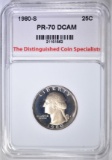 1980-S WASH. QUARTER, TDCS PERFECT GEM PR DCAM