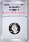 1982-S WASH. QUARTER, TDCS PERFECT GEM PR DCAM