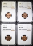 1949-S, 55-S, 68-P,D LINCOLN CENTS NGC MS-66 RD