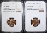 1960 SM DATE & 60-D LG DATE LINCOLNS NGC MS66RD