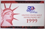 1999 U.S. SILVER PROOF SET ORIG PACKAGING