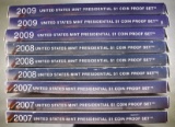 3-EACH 2007, 2008 & 2009 U.S PRESIDENTIAL PF SETS
