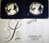 1996 & 2008 PROOF AMERICAN SILVER EAGLES