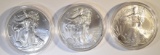 2004, 14, 18 BU AMERICAN SILVER EAGLES IN CAPSULES