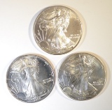 1990, 99 & 09 BU AMERICAN SILVER EAGLES