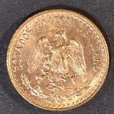 1945 BU MEXICO 2 PESOS GOLD COIN