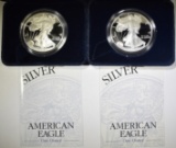 2001 & 02 PROOF AMERICAN SILVER EAGLES