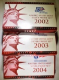 2002. 03 & 04 U.S. SILVER PROOF SETS