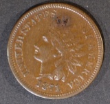 1871 INDIAN CENT XF