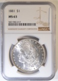 1881 MORGAN DOLLAR NGC MS-63