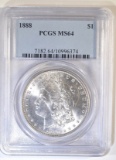 1888 MORGAN DOLLAR PCGS MS-64