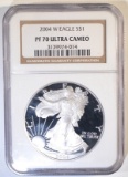 2004-W SILVER EAGLE NGC PF-70 ULTRA CAMEO