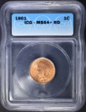 1901 INDIAN CENT  ICG MS-64+ RD